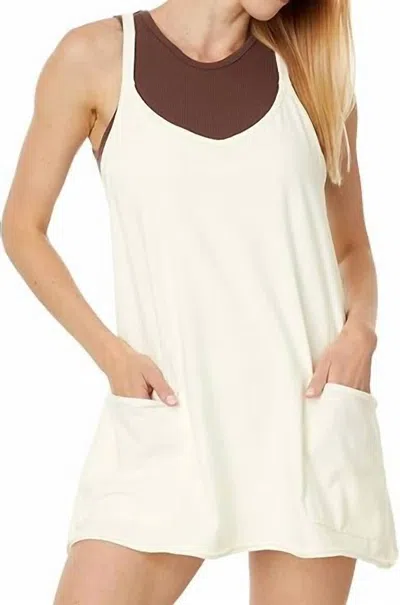 Bucketlist Jersey Romper Dress In Ivory In White