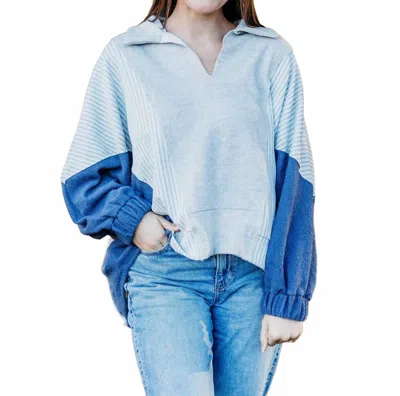 Bucketlist Kenzie Collared V-neck Top In Multi