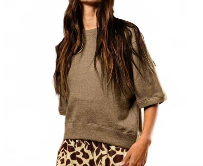 Bucketlist Kimmy Short Sleeve Sweatshirt In Light Mocha In Brown