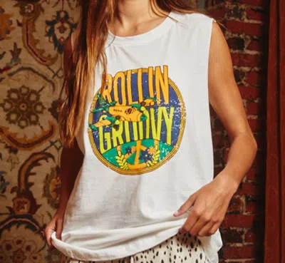 Bucketlist Kimmy Sleeveless Graphic Tee In White