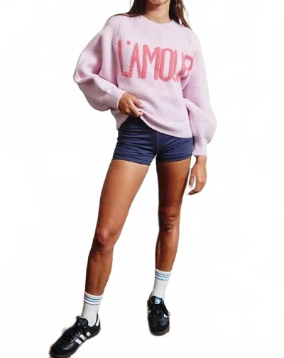 Bucketlist L'amour Long Sleeve Sweater In Pink