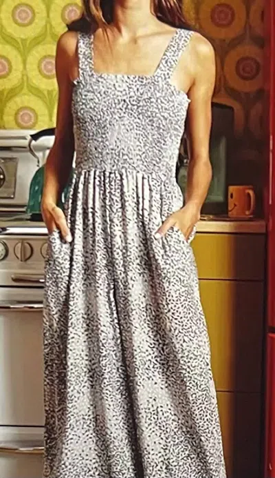 Bucketlist Leaf Print Jumpsuit In Grey