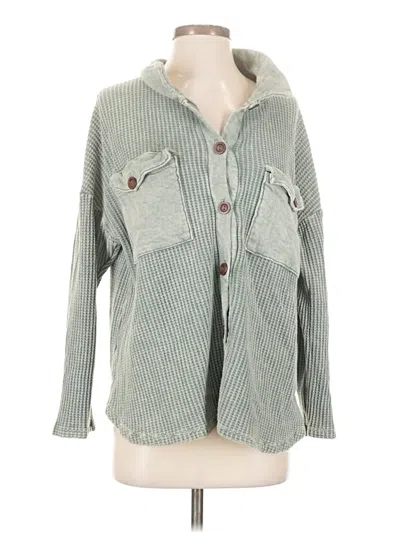 Pre-owned Bucketlist Long Sleeve Button Down Shirt In Green