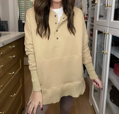 Bucketlist Looking Forward Hooded Pullover In Taupe In Grey