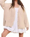 Bucketlist Oversized On Seam Cardigan In Cream In Neutral