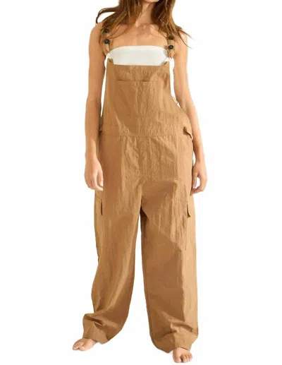 Bucketlist Parachute Overalls Jumpsuit In Taupe In Brown