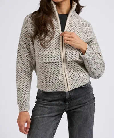 Bucketlist Patterned Zip-up Jacket In Chalk White