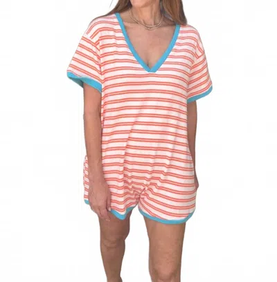 Bucketlist Radley Stripe Romper In Orange In Multi