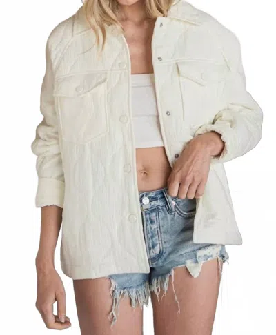 Bucketlist Raglan Quilted Jacket In Off White In Neutral