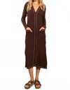 Bucketlist Reverse Stitch Long Cardigan In Brown In Brown
