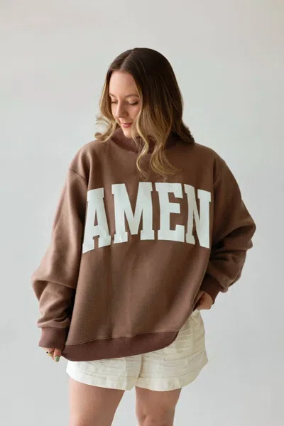 Bucketlist Reversible Oversized Mockneck Sweater In Brown