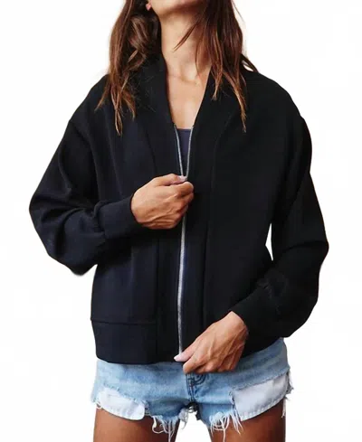 Bucketlist Scuba Zip Front Sweatshirt In Black