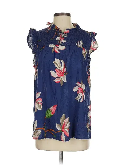 Pre-owned Bucketlist Short Sleeve Blouse In Blue