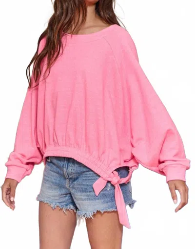 Bucketlist Side Tie Sweatshirt In Pink