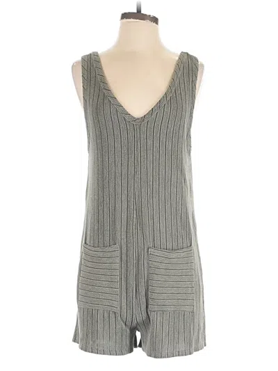 Pre-owned Bucketlist Sleeveless Top Gray Plunge Neckline Tops