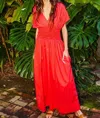 Bucketlist Smocked Waist Maxi Dress In Poppy Red