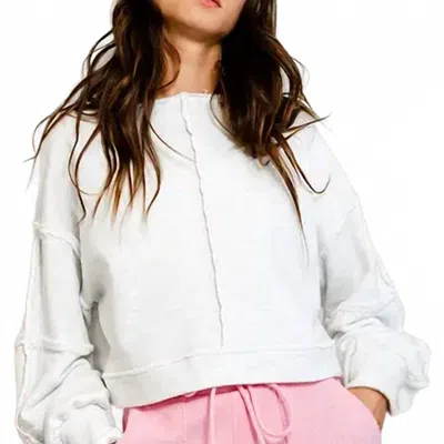 Bucketlist Solid Cropped Sweatshirt In Ash Gray
