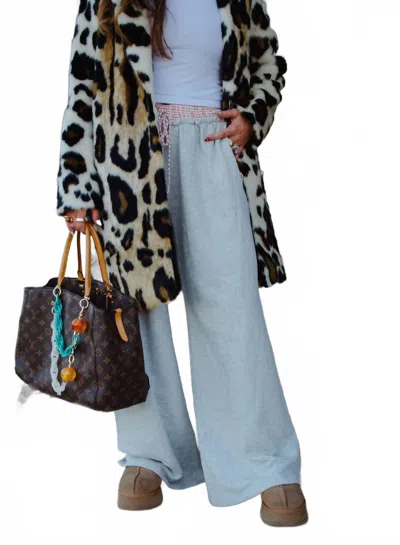 Bucketlist Storme Wide Leg Pants In Heather Grey In Blue