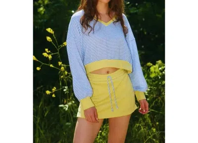 Bucketlist Striped Crop Top In Blue