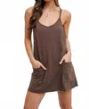 Bucketlist Sunday Mini Romper In Brown In Brown