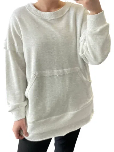 Bucketlist Terry Pullover Sweater In Ash Grey In Multi