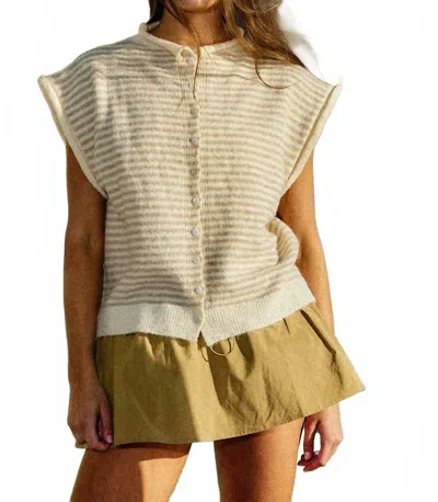 Bucketlist The Cindy Ultra-soft Knit Top In Oatmeal In White
