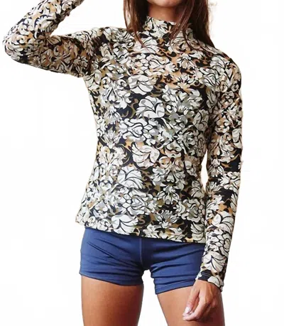 Bucketlist Tiffany Mock Neck Floral Lace Top In Black