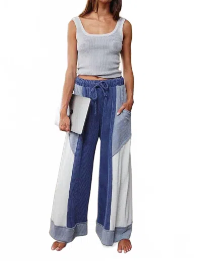 Bucketlist Wide Leg Horizon Pants In Navy/slate In Blue