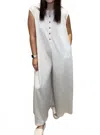 Bucketlist Wide Leg Textured Knit Jumpsuit In Taupe In Gray