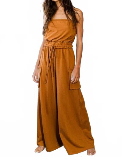Bucketlist Women's Amber Jumpsuit In Camel In Transparent