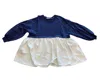 Bucketlist Women's Mix Media Sweatshirt Dress In Blue/white