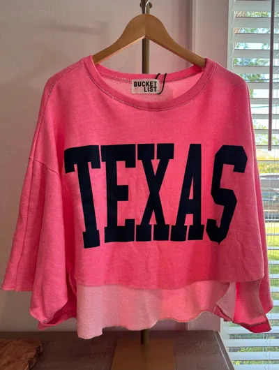 Bucketlist Women's Oversized Texas Cropped Sweatshirt In Pink