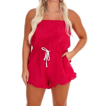 Bucketlist Women's Summer Fling Gingham Romper In Fuchsia In Pink