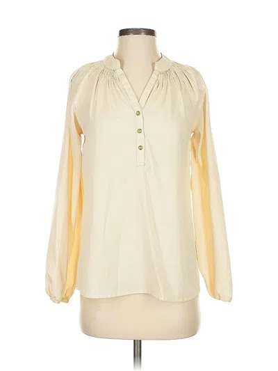 Pre-owned Buckhead Betties Long Sleeve Blouse In White