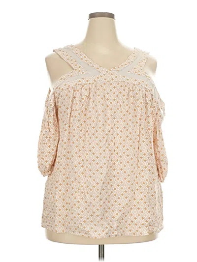 Pre-owned Buckle Black 3/4 Sleeve Blouse In White