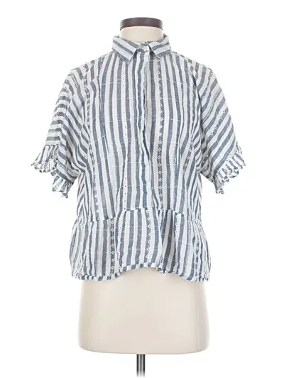 Pre-owned Buckle Black Short Sleeve Blouse In Blue