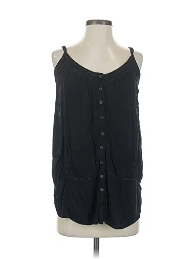 Pre-owned Buckle Black Tank Top Black Cold Shoulder Neckline Tops