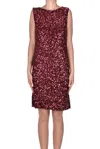 Buclè Sequined Dress In Burgundy