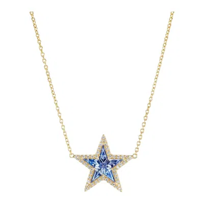 Pre-owned Buddha Mama 20 Karat Yellow Gold Tanzanite And Diamond Star Necklace