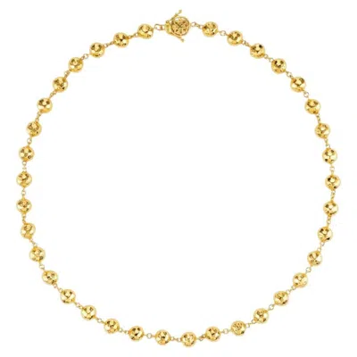 Pre-owned Buddha Mama 20k Yellow Gold, 18" Hammered Ball Chain By