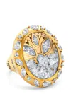 Buddha Mama 20kt Yellow Gold Lotus Diamond Ring In Gold