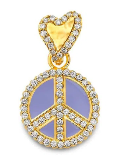 Buddha Mama 20kt Yellow Gold Peace Pendant In 紫色