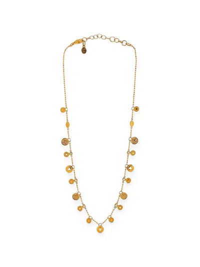 Buddha Mama Diamond Coin Necklace In Gold