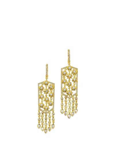 Buddha Mama Diamond Flower-mesh Earrings In Gold