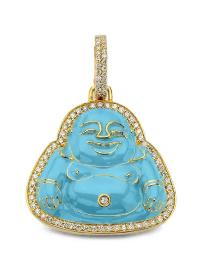 Buddha Mama Diamond Happy Buddha Pendant In Blue