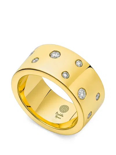 Buddha Mama Diamond Scattered Band Ring In Gold