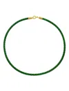 Buddha Mama Eye Leather Necklace In Green