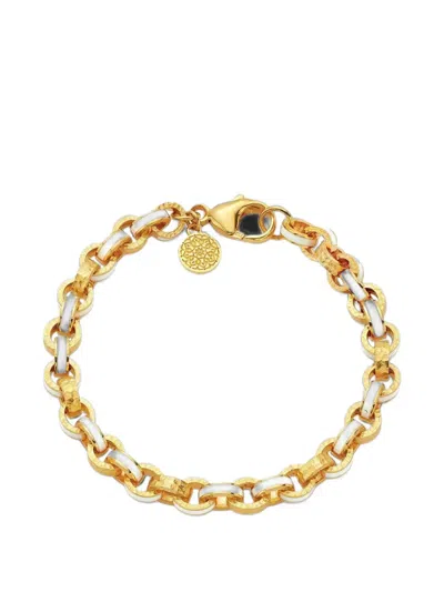 Buddha Mama Hammered Link Bracelet In Gold