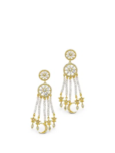 Buddha Mama Mandala Diamond Drop Earrings In Gold