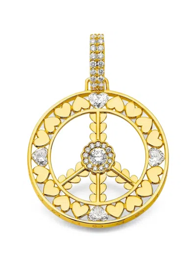 Buddha Mama Peace Sign Diamantanhänger In Gold